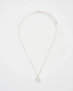 Necklaces-Fable England Honey Bee & Pearl Pendant Silver
