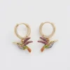 Earrings-Fable England Hummingbird Huggies