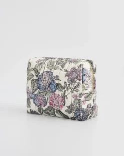 Pouches|Makeup Bags-Fable England Hydrangea Large Quilted Makeup Bag