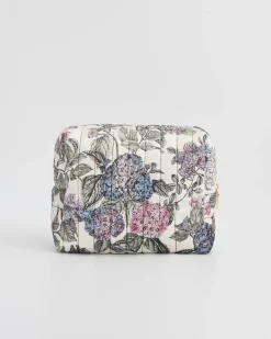 Pouches|Makeup Bags-Fable England Hydrangea Large Quilted Makeup Bag