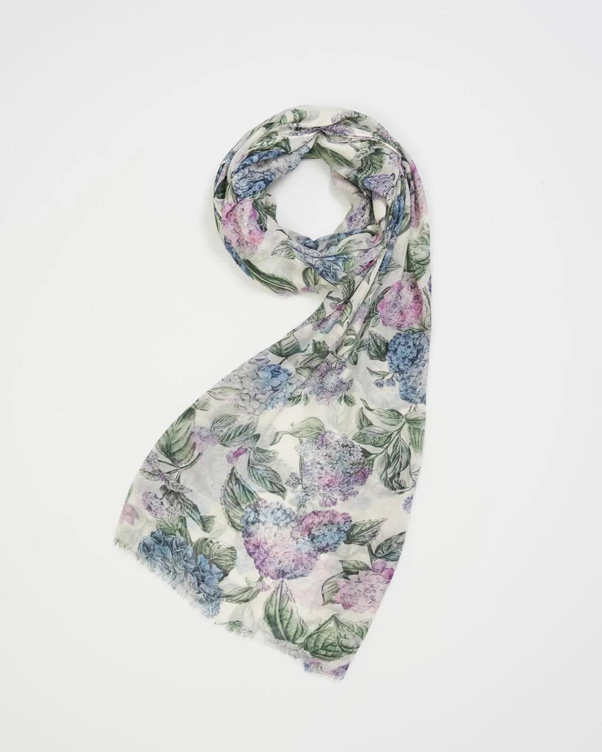 Lightweight Scarves-Fable England Hydrangea Light Weight Scarf