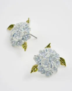 Silver Jewelry|Earrings-Fable England Hydrangea Silver Earrings