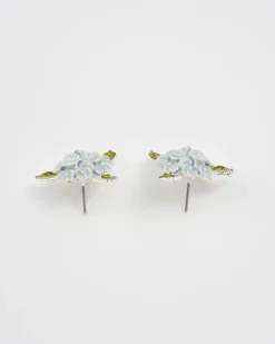 Silver Jewelry|Earrings-Fable England Hydrangea Silver Earrings