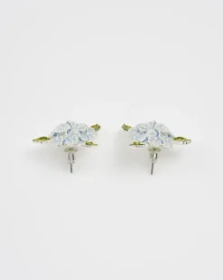Silver Jewelry|Earrings-Fable England Hydrangea Silver Earrings