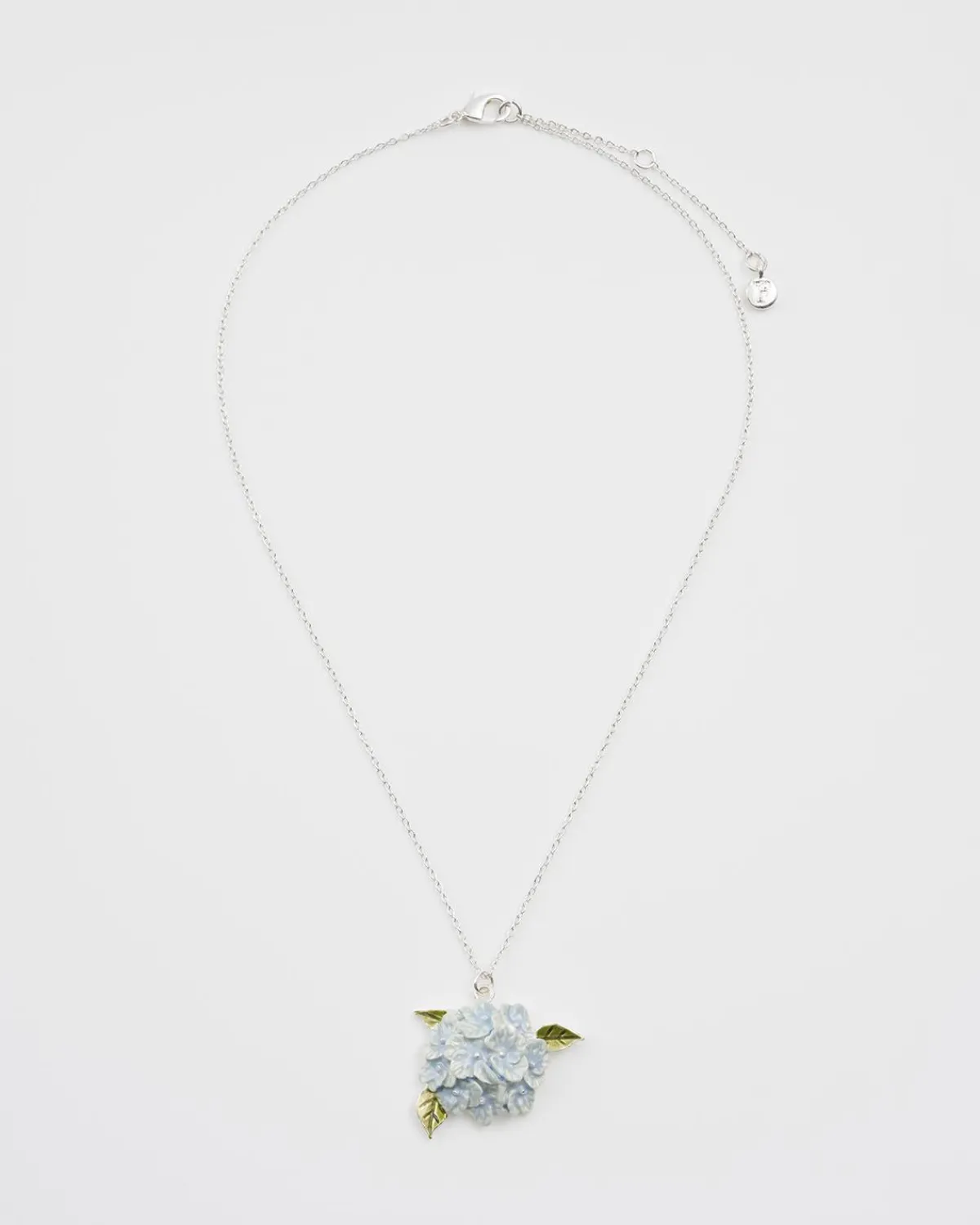 Silver Jewelry|Necklaces-Fable England Hydrangea Silver Necklace