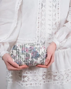 Makeup Bags-Fable England Hydrangea Small Quilted Makeup Bag