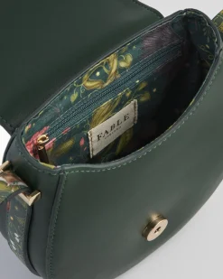 Cross Body Bags-Fable England Into the Woods Green Saddle Purse
