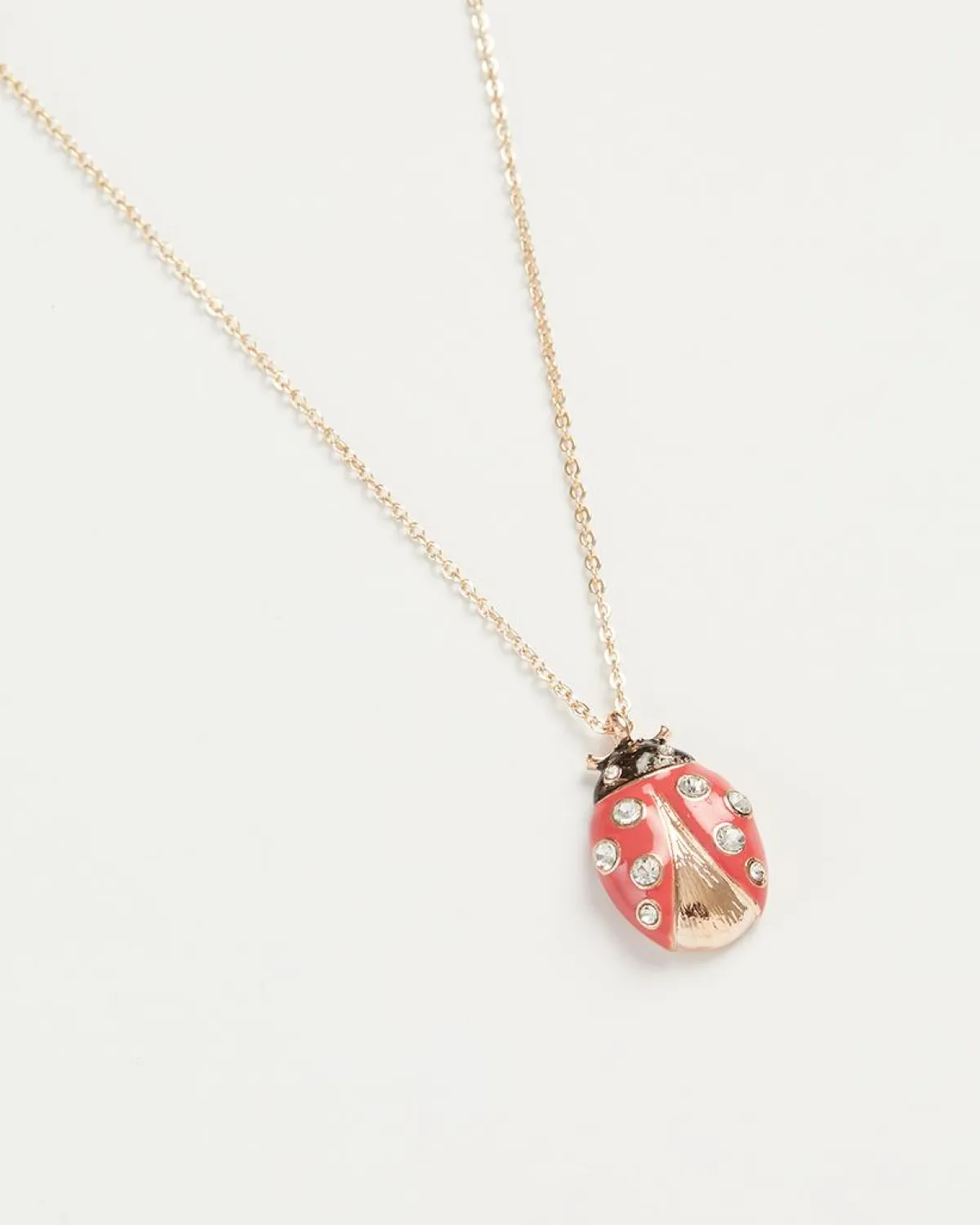 Necklaces-Fable England Ladybird Enamel Long Necklace