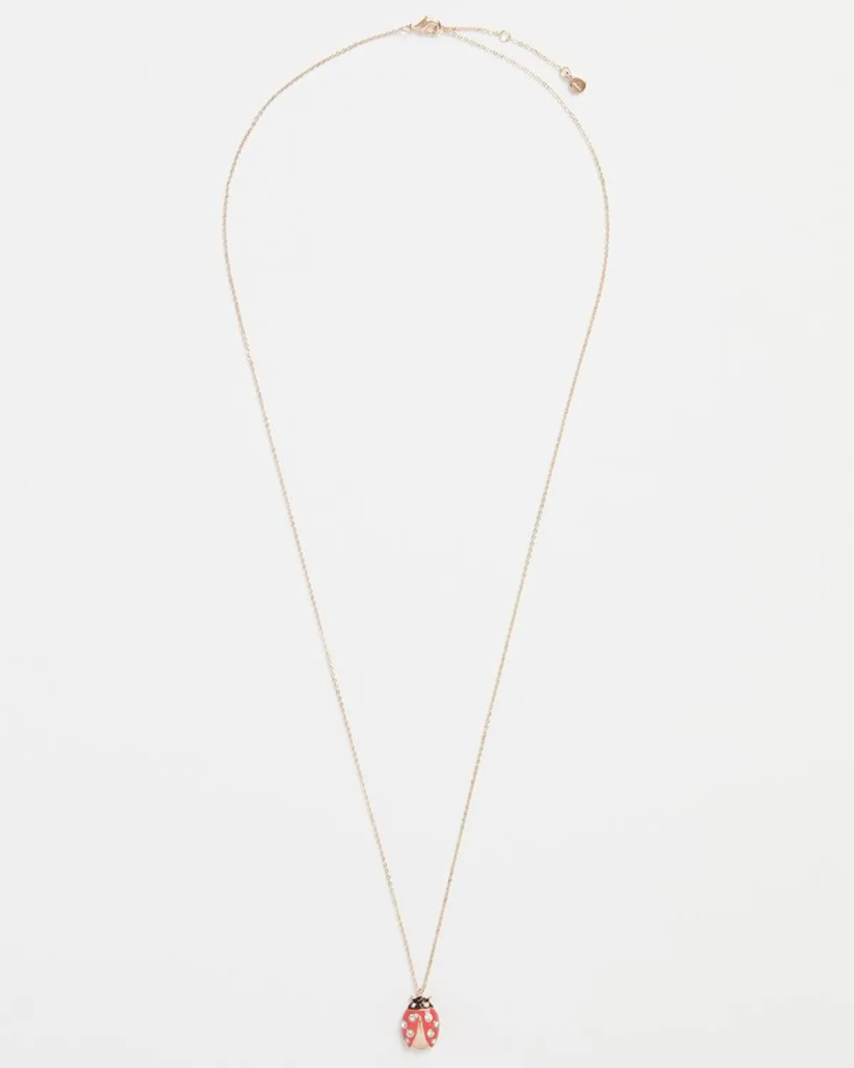 Necklaces-Fable England Ladybird Enamel Long Necklace