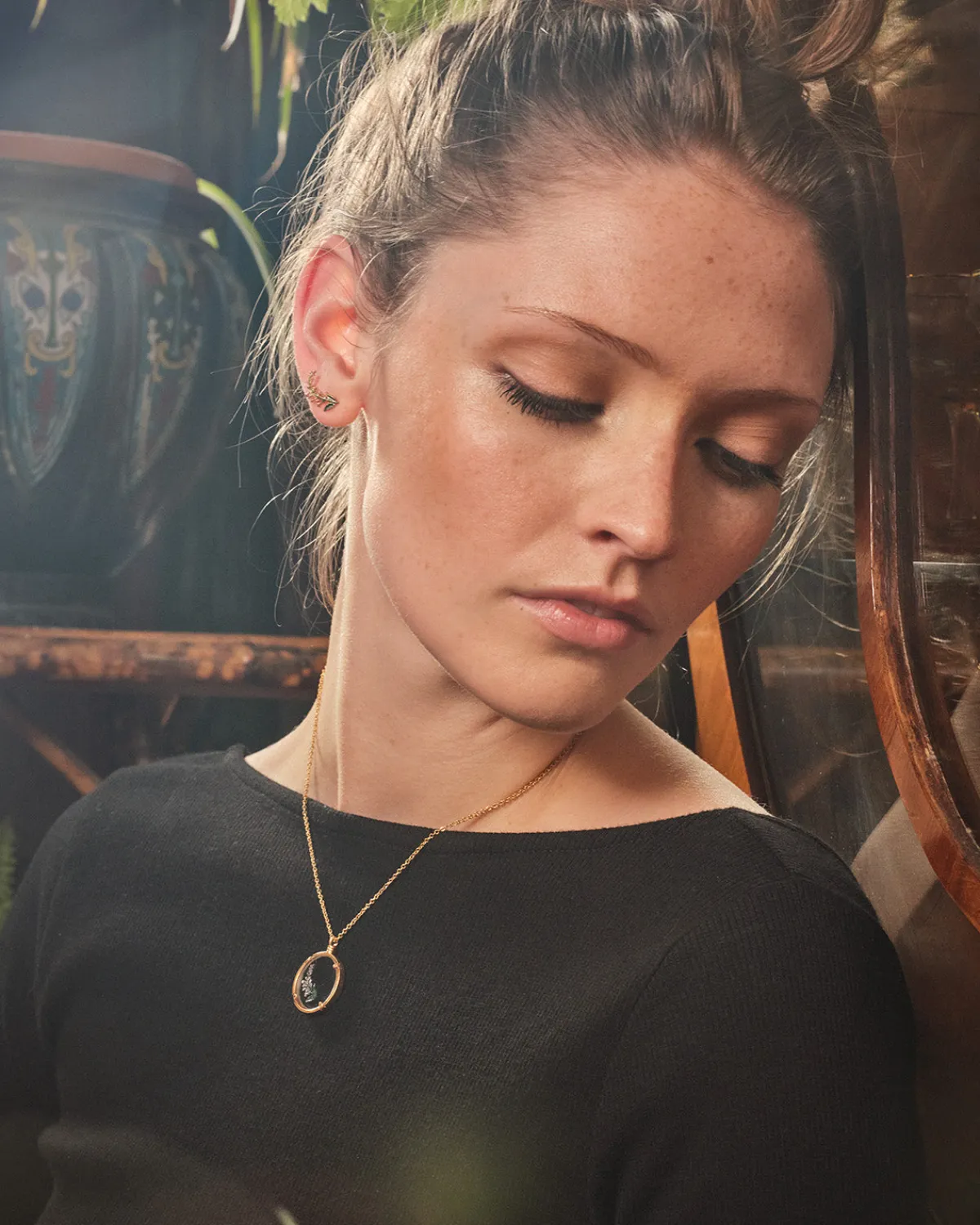 Necklaces-Fable England Lavender Monocle Necklace