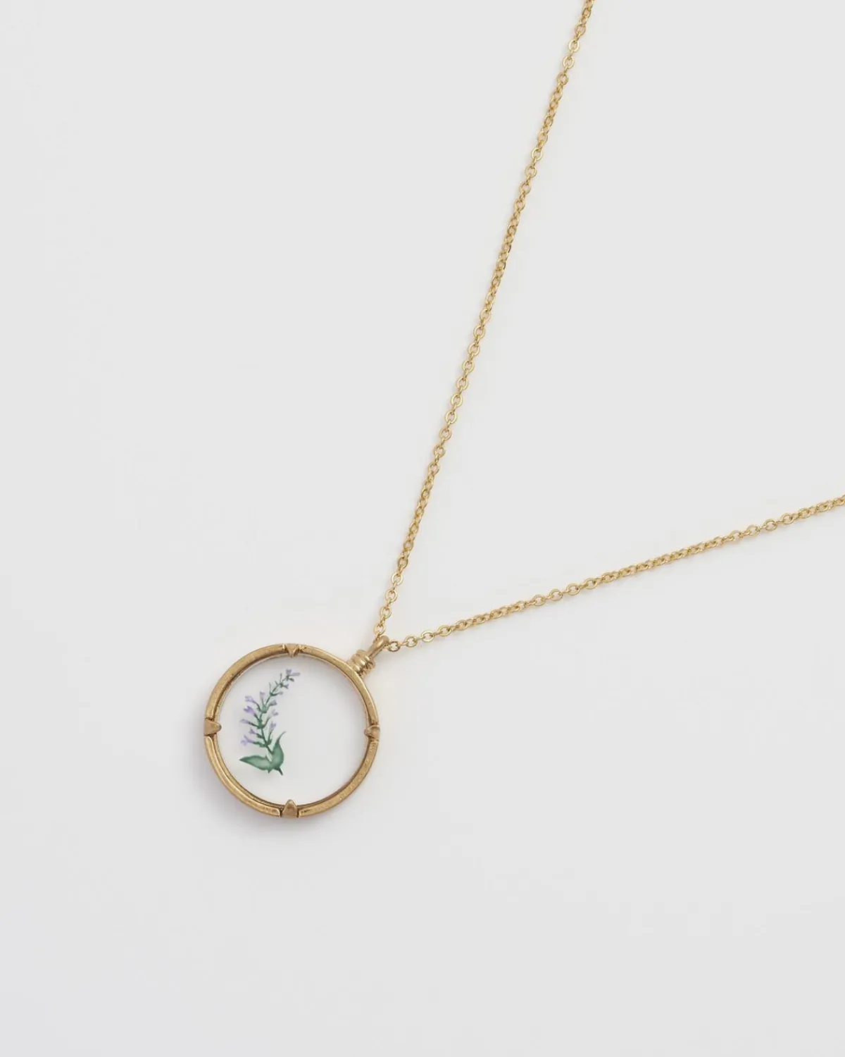 Necklaces-Fable England Lavender Monocle Necklace