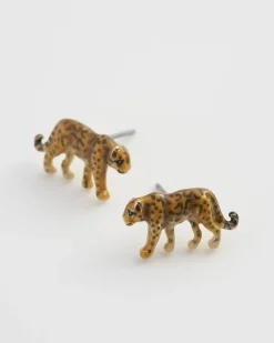 Earrings-Fable England Leopard Stud Earrings