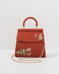 Bracelets & Bangles|Clutch & Evening Bags-Fable England Lovebirds Mini Top Handle Tote