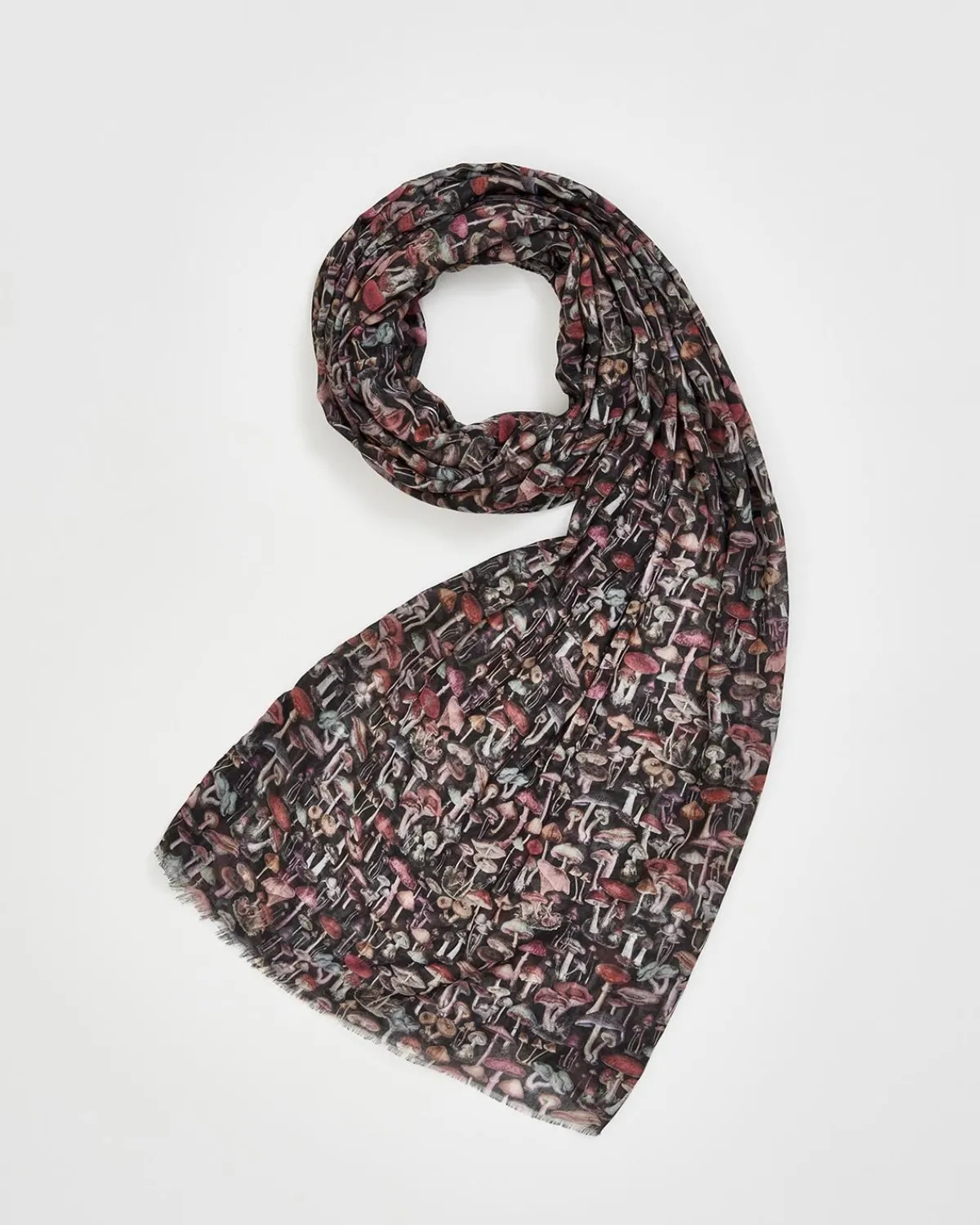 Lightweight Scarves-Fable England Magical Mushroom Black Lightweight Scarf