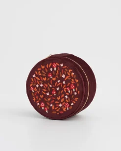 Jewelry Boxes-Fable England Magical Mushroom Burgundy Velvet Jewelry Box