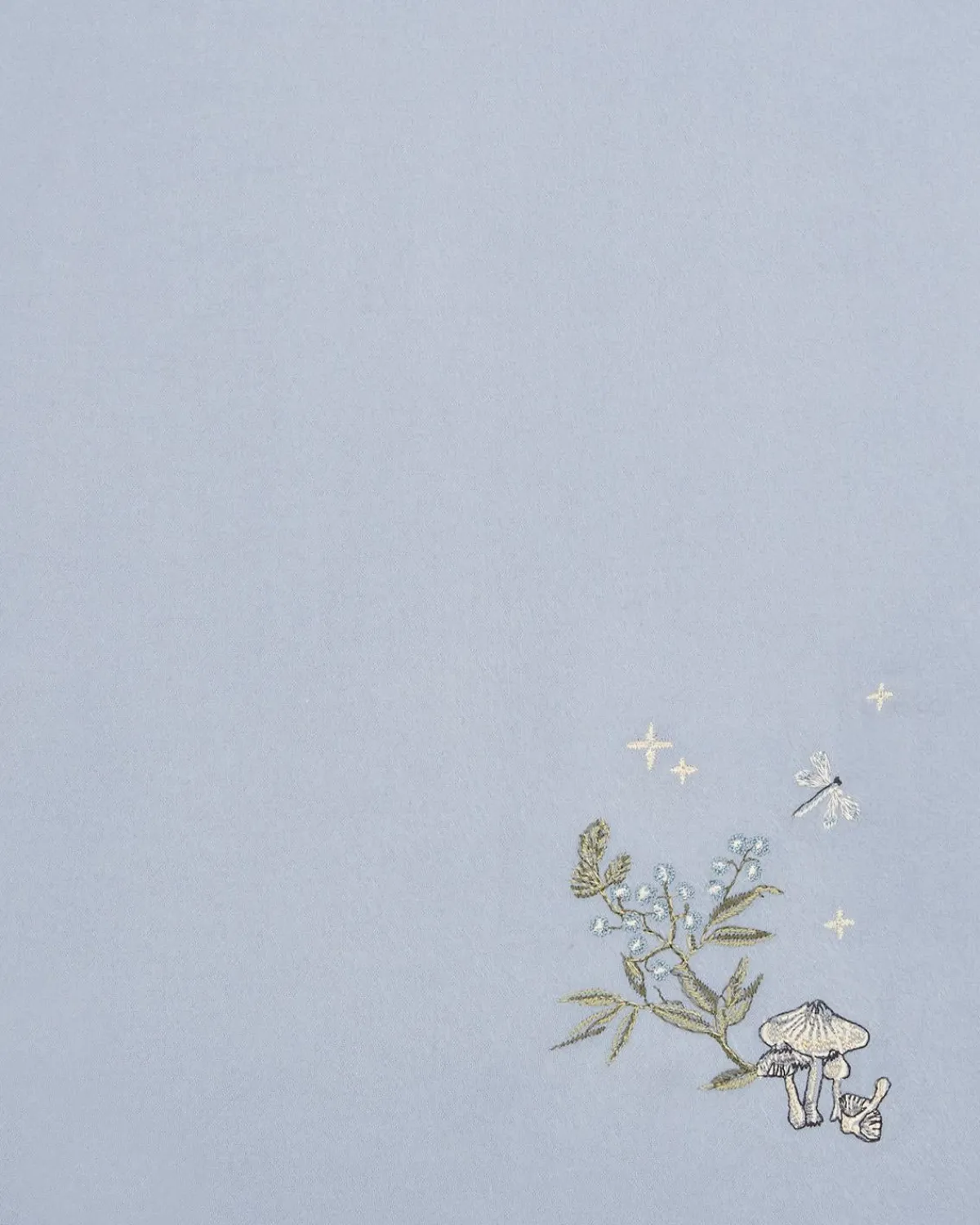 Winter Scarves-Fable England Magical Mushroom Embroidered Cozy Blue Scarf