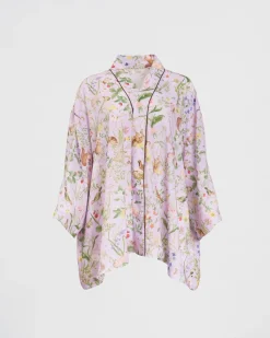 Kimonos-Fable England Meadow Creature Lilac Short Kimono