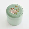 Jewelry Boxes-Fable England Morning Song Bird Embroidered Round Jewellery Box