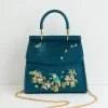 Bracelets & Bangles|Clutch & Evening Bags-Fable England Morning Song Kingfisher Mini Teal Tote