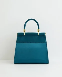 Bracelets & Bangles|Clutch & Evening Bags-Fable England Morning Song Kingfisher Mini Teal Tote