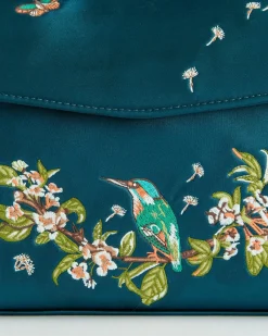 Bracelets & Bangles|Clutch & Evening Bags-Fable England Morning Song Kingfisher Mini Teal Tote