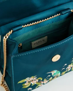 Bracelets & Bangles|Clutch & Evening Bags-Fable England Morning Song Kingfisher Mini Teal Tote