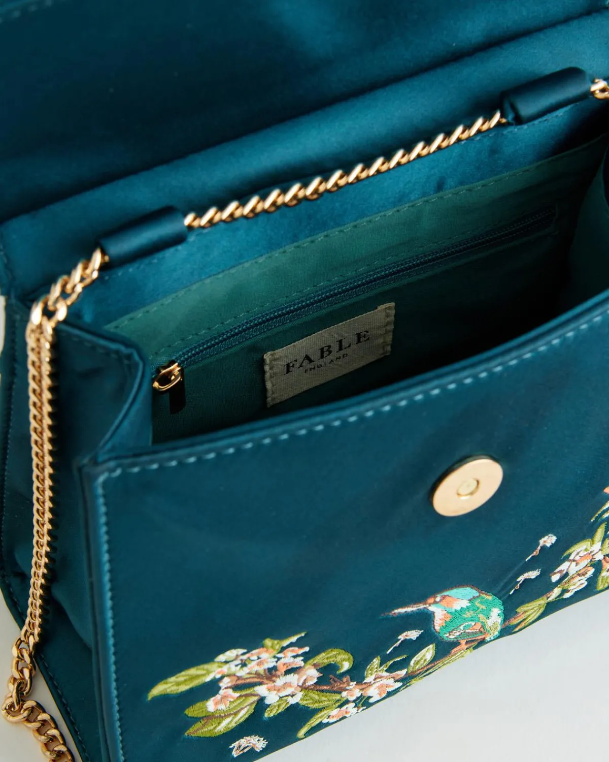 Bracelets & Bangles|Clutch & Evening Bags-Fable England Morning Song Kingfisher Mini Teal Tote