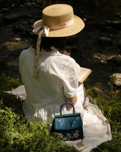 Bracelets & Bangles|Clutch & Evening Bags-Fable England Morning Song Kingfisher Mini Teal Tote