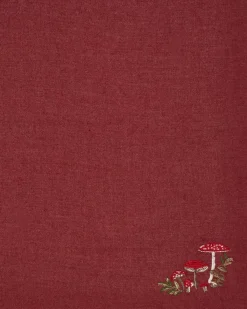 Winter Scarves-Fable England Mushroom Embroidered Burgundy Pashmina Scarf