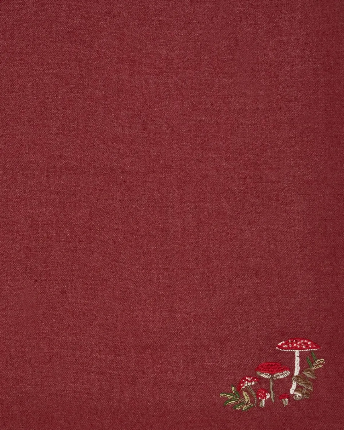 Winter Scarves-Fable England Mushroom Embroidered Burgundy Pashmina Scarf