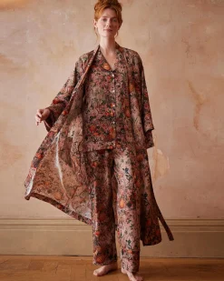 Kimonos-Fable England Nocturnal Garden Kimono Pink Lady