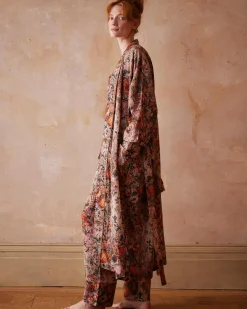 Kimonos-Fable England Nocturnal Garden Kimono Pink Lady