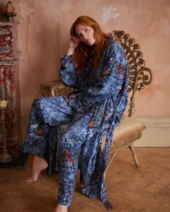 Pajamas-Fable England Nocturnal Garden Pajamas Midnight Blue