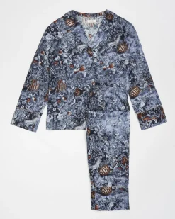 Pajamas-Fable England Nocturnal Garden Pajamas Midnight Blue