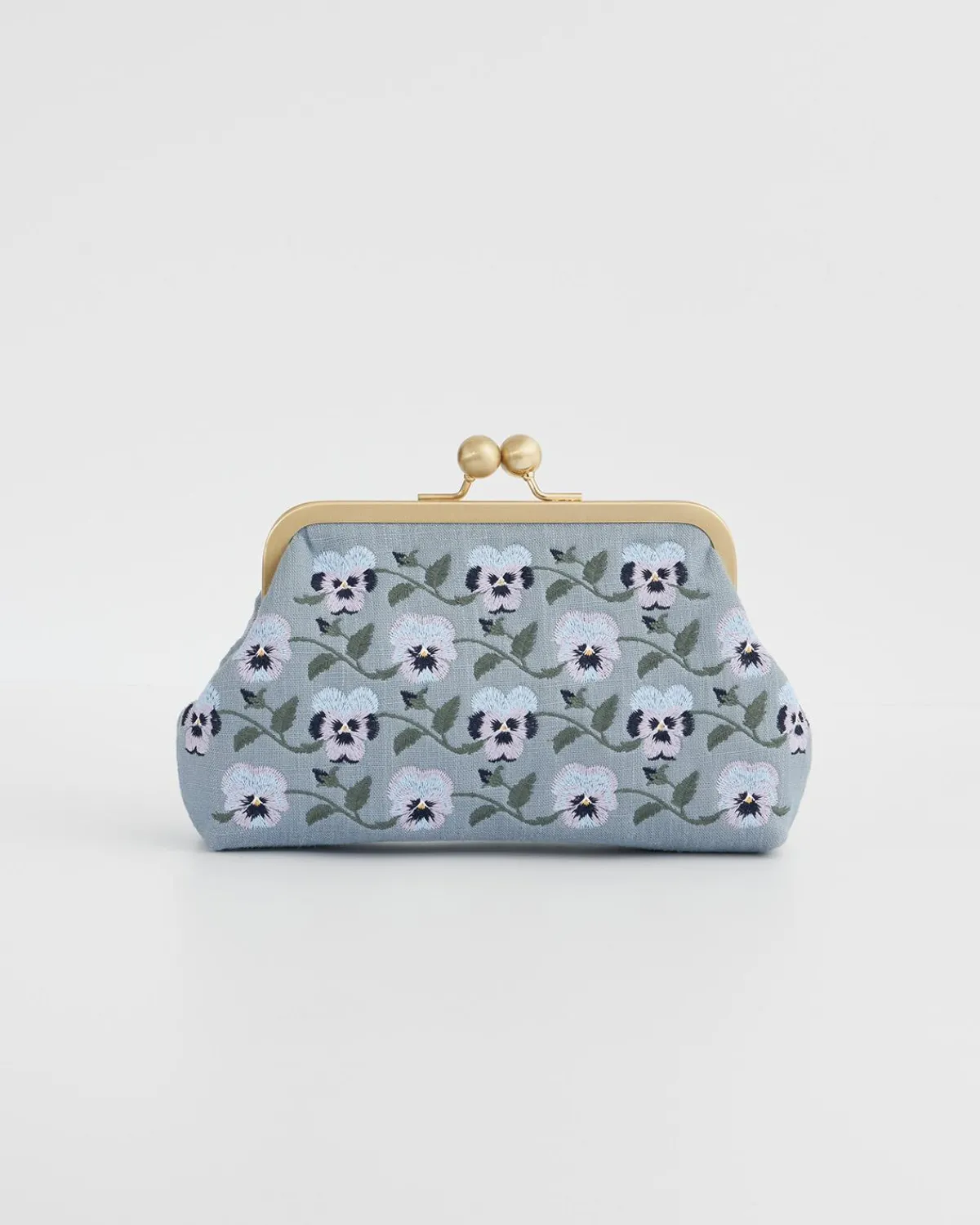 Clutch & Evening Bags|Cross Body Bags-Fable England Pansy Victoriana Blue Clutch