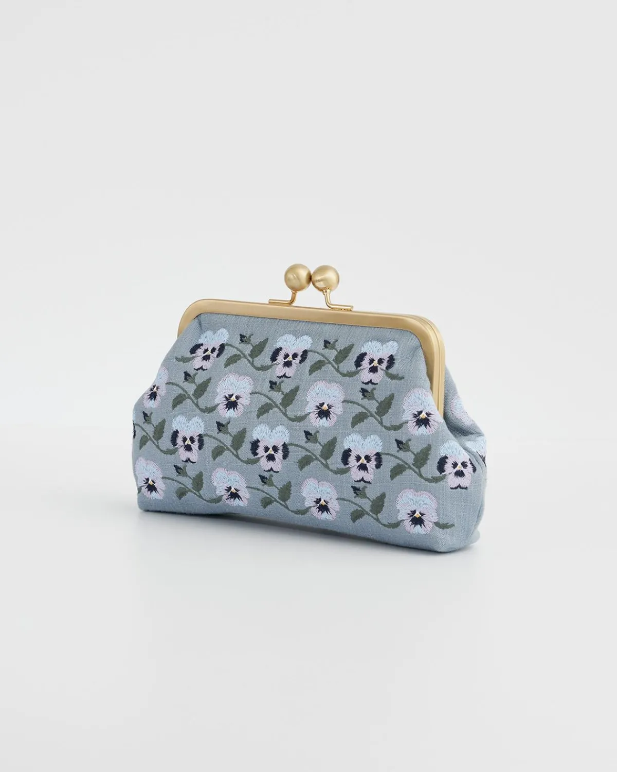 Clutch & Evening Bags|Cross Body Bags-Fable England Pansy Victoriana Blue Clutch