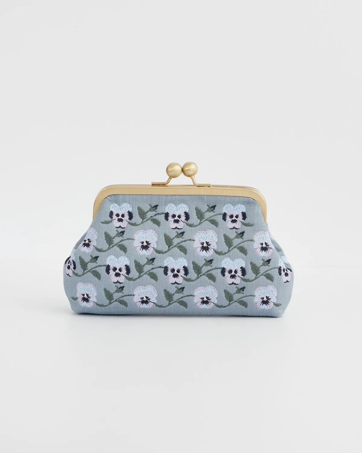 Clutch & Evening Bags|Cross Body Bags-Fable England Pansy Victoriana Blue Clutch