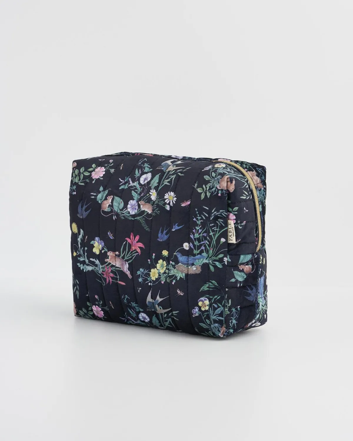 Makeup Bags-Fable England Running Bunny Large Quilted Makeup Bag