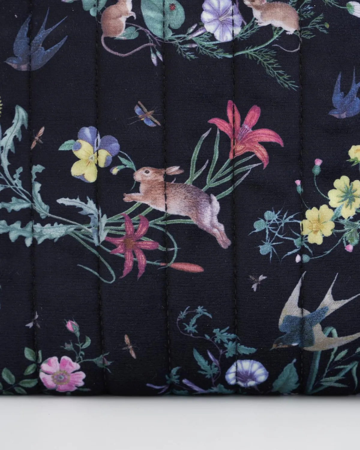 Makeup Bags-Fable England Running Bunny Large Quilted Makeup Bag