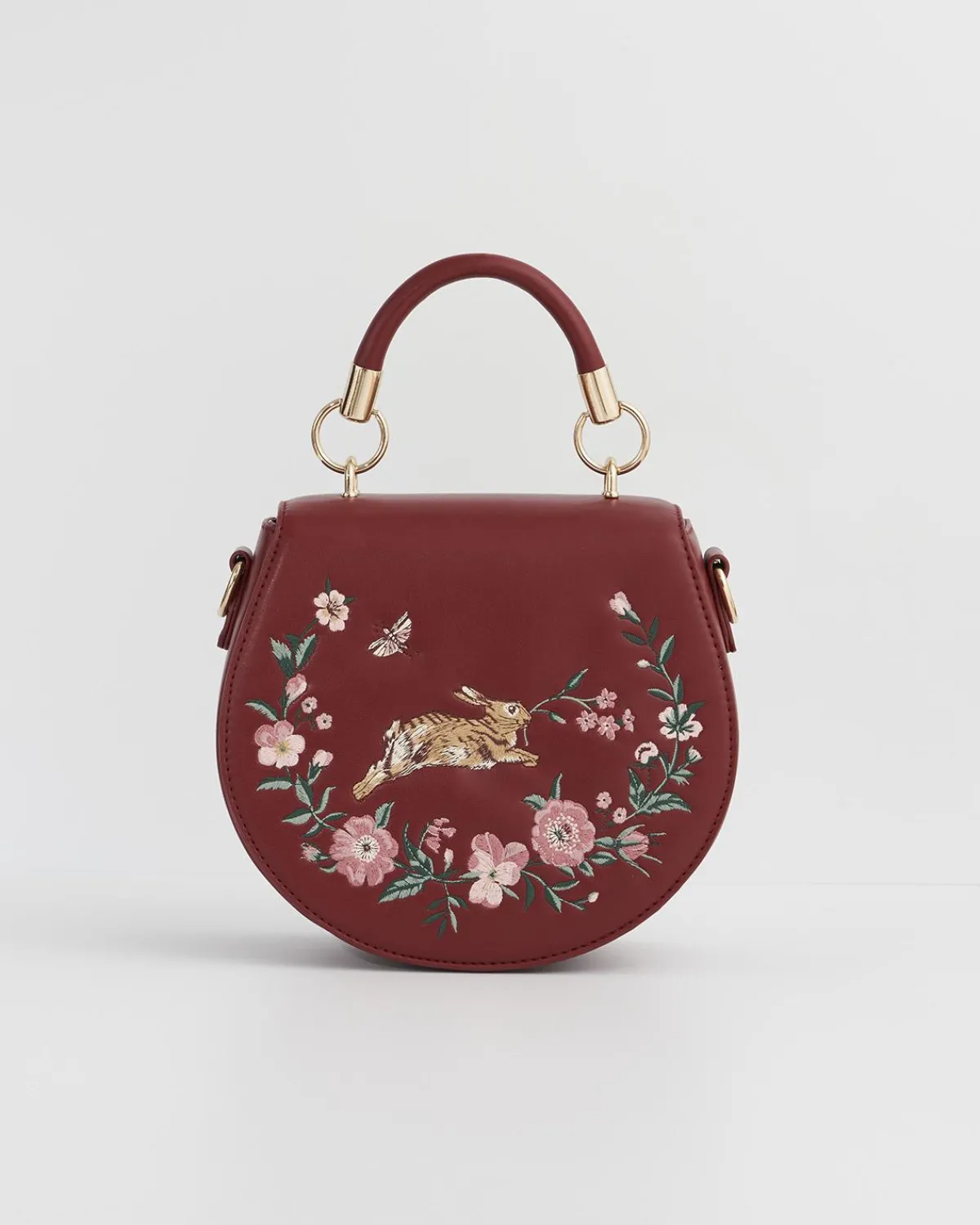 Cross Body Bags|Embroidered Bags-Fable England Running Bunny Saddle Bag
