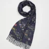 Winter Scarves-Fable England Running Bunny Toile Fringe Scarf