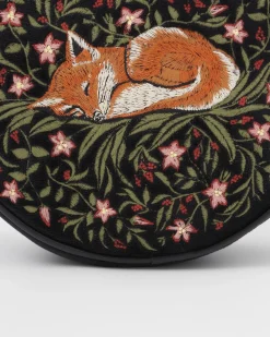 Embroidered Bags|Cross Body Bags-Fable England Sleepy Fox Circle Purse