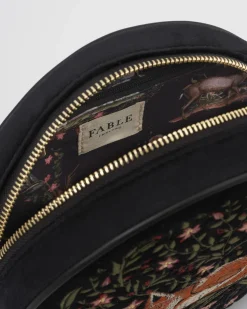 Embroidered Bags|Cross Body Bags-Fable England Sleepy Fox Circle Purse