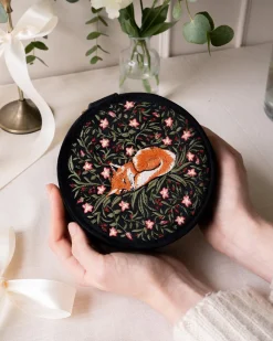 Jewelry Boxes-Fable England Sleepy Fox Round Jewelry Box