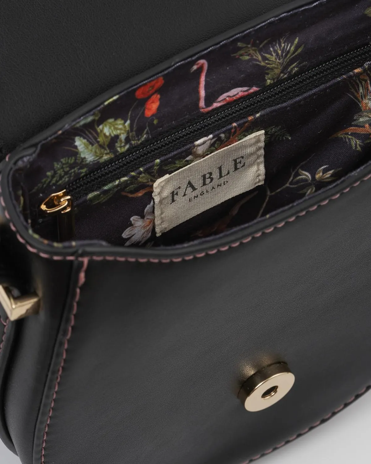 Cross Body Bags|Embroidered Bags-Fable England Sleepy Fox Saddle Purse