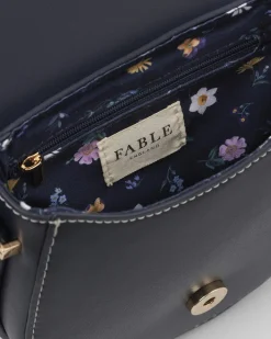 Cross Body Bags|Embroidered Bags-Fable England Swooping Swallows Saddle Purse