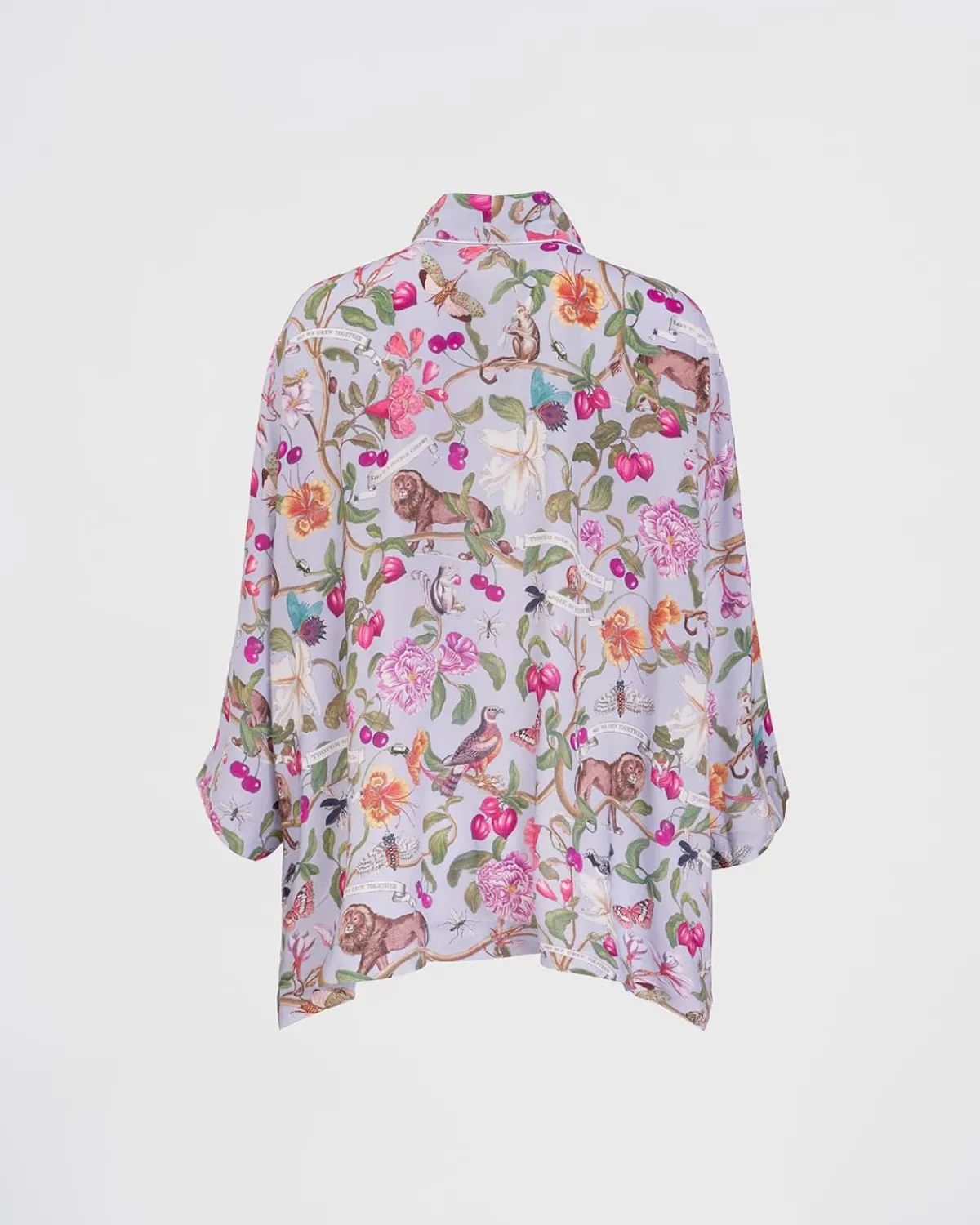Kimonos-Fable England Tree of Life Blue Short Kimono