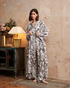Pajamas-Fable England Tree of Life Monochrome Long Pajamas