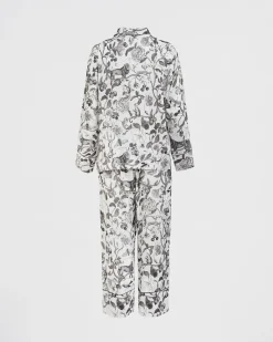 Pajamas-Fable England Tree of Life Monochrome Long Pajamas