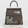 Bracelets & Bangles|Clutch & Evening Bags-Fable England Wolf & Moon Charcoal Embroidered Satin Tote